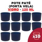 Kit Potes De Vidro Patê Jateado ul Escuro 120Ml