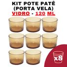 Kit Potes De Vidro Patê Translúcido Dourado S/ Tampa 120 Ml