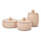 Kit potes decorativos em ceramica bege - 3pç Kit potes decorativos em ceramica bege - 3pç