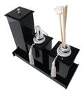 Kit Potes Em Acrílico Para Banheiro 4 Pçs Luxo K15pt2 Preto Kit Potes Em Acrílico Para Banheiro 4 Pçs Luxo K15pt2 Preto