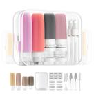 Kit Potes Frascos Silicone Viagem Creme Shampoo Condicionador Cosméticos 16 Peças