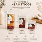 Kit Potes Herméticos 3 Pç Organizadores Multiuso Alimentos Kit Potes Herméticos 3 Pç Organizadores Multiuso Alimentos