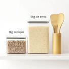 Kit Potes Hermeticos 5kg Arroz E 2kg Feijao Organizadores Transparentes De Alta Vedacao Para Cozinha Despensa Freezer Geladeira