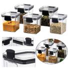 Kit Potes Herméticos C/Tampa Cozinha Tempero Empilháveis 260ml