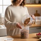 Kit Potes Herméticos Plástico Multiuso 4 Peças Tampa Vedação Armazenamento Alimentação