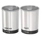 Kit Potes Herméticos Porta Mantimentos Café Açúcar Sal 1,2L Organizador Cozinha Cantinho Do Café -