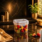Kit Potes Herméticos Quadrados 830ml com Travas Laterais Pote para Alimentos Organizador de Geladeira Kit Potes Herméticos Quadrados 830ml com Travas Laterais Pote para Alimentos Organizador de Geladeira