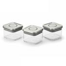 Kit Potes Herméticos Quadrados OXO Steel Pop 200ml Tampa de Aço Inox 3pçs