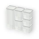 Kit potes modulares com 6 pecas transparente - nitron Kit potes modulares com 6 pecas transparente - nitron