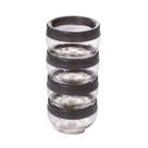 Kit potes multiuso organizador empilhavel gire trave 4pcs 220ml temperos