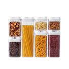 Kit Potes Organizador Hermético Premium Transparente Tampa Alta Vedação Conjunto 7 Pçs Acrílico Armazenar Alimentos Cozinha