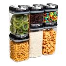 Kit Potes Porta Mantimento Hermético Quadrado Cozinha 6 Pçs