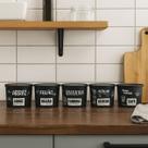 Kit potes porta mantimentos 5pcs plastico multiuso black 2l decorado redondo