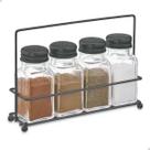 Kit Potes Porta Temperos Para Cozinha Com Suporte