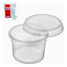 Kit potes redondo c/tampa para alimentos 24und de 350ml