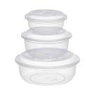 Kit Potes Redondos com Tampa 3 Peças (P, M, G) para Alimentos