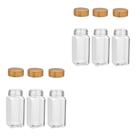 Kit Potes Temperos Condimentos De Vidro Tampa Bambu 24 Uni