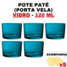 Kit Potes Vidro Patê Ciano c/Tampa 120ml - 5 unidades