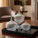 kit POTICHE DECORATIVO CRISTAL Bomboniere baleiro Transparente