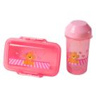 kit potinho e copo com tampa infantil urso carro porta lanche pra escola creche desenho fofo
