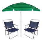 Kit Praia 2 Cadeira Oversize Alumínio + Guarda Sol 2,4m Articulado - Mor
