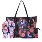 Kit Praia Bolsa Chinelo Necessaire com Estampa Tropical Qualidade e Versatilidade em um Só Produto
