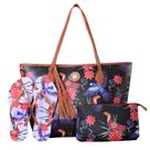 Kit Praia Bolsa Chinelo Necessaire com Estampa Tropical Qualidade e Versatilidade em um Só Produto