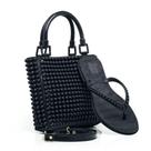 Kit Praia Bolsa Feminina + Chinelo Feminino Confortável Bolsa PVC Alça Removível Sandália Rasteira Leve Moda Verão -