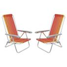 Kit Praia Com 2 Cadeira Tramontina Bali 4 Posições 1,80cm