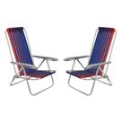Kit Praia Com 2 Cadeira Tramontina Bali 4 Posições 1,80cm