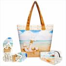 Kit Praia Feminino Âncora com Bolsa, Necessaire e Chinelo, Magicc