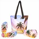Kit Praia Feminino Beach, Bolsa, Necessaire e Chinelo, Magicc