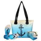 Kit Praia Feminino Bolsa Chinelo Necessaire Magicc Kit-242