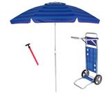 Kit Praia Guarda Sol 2,4m Carrinho Simples Alumínio Saca Areia Pressão - Mor Kit Praia Guarda Sol 2,4m Carrinho Simples Alumínio Saca Areia Pressão - Mor