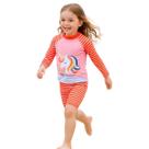 Kit Praia Infantil Unicórnio Rosa Menina Manga Longa UV -
