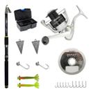 Kit Praia Molinete Arena 3000 Vara Telescopica 3,60m Linha E Acessorios