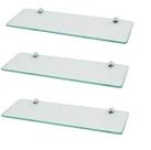 Kit prateleira de vidro para cozinha 40x10 com 3 unidades GABIART