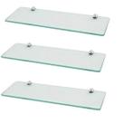 Kit prateleira de vidro para salão de beleza com 3 unidades 40x10 Gabiart