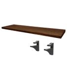 Kit Prateleira MDP 90x30 + Suporte em ABS Preto Brasforma - Chocolate