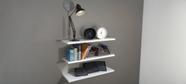 Kit prateleiras em mdf branco para home-oficce escritório quarto tamanho 60 x 20 Kit prateleiras em mdf branco para home-oficce escritório quarto tamanho 60 x 20
