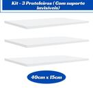 kit Prateleiras retas brancas- 3 unidades (40x15) - Com Suporte Invisivel
