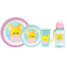 Kit Pratinho De Bebê Com Garrafa Bowl E Copinho Girafinha