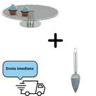 Kit Prato de bolo + Espatuça de inox