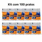 Kit prato descartavel plastico cumbuca fundo 15cm c100 Kit prato descartavel plastico cumbuca fundo 15cm c100