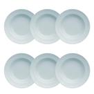 Kit Prato Fundo 6 Pçs Cottage Azul Vintage Germer Porcelanas Kit Prato Fundo 6 Pçs Cottage Azul Vintage Germer Porcelanas