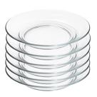 Kit Prato Fundo Vidro 6un Transparente 20cmx2,5 Praticasa
