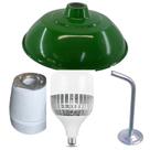 Kit prato + lampada + soquete + braço curvo 30cm