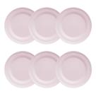 Kit Prato Raso 06 Pçs Cottage Rosa Fractal Germer Porcelanas Kit Prato Raso 06 Pçs Cottage Rosa Fractal Germer Porcelanas