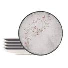 Kit Prato Raso Tramontina Floralis Em Porcelana Decorada 25 Cm 6 Peças Tramontina