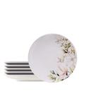 Kit Prato Sobremesa Tramontina Magnólia Porcelana Decorada 21cm 6 Peças
